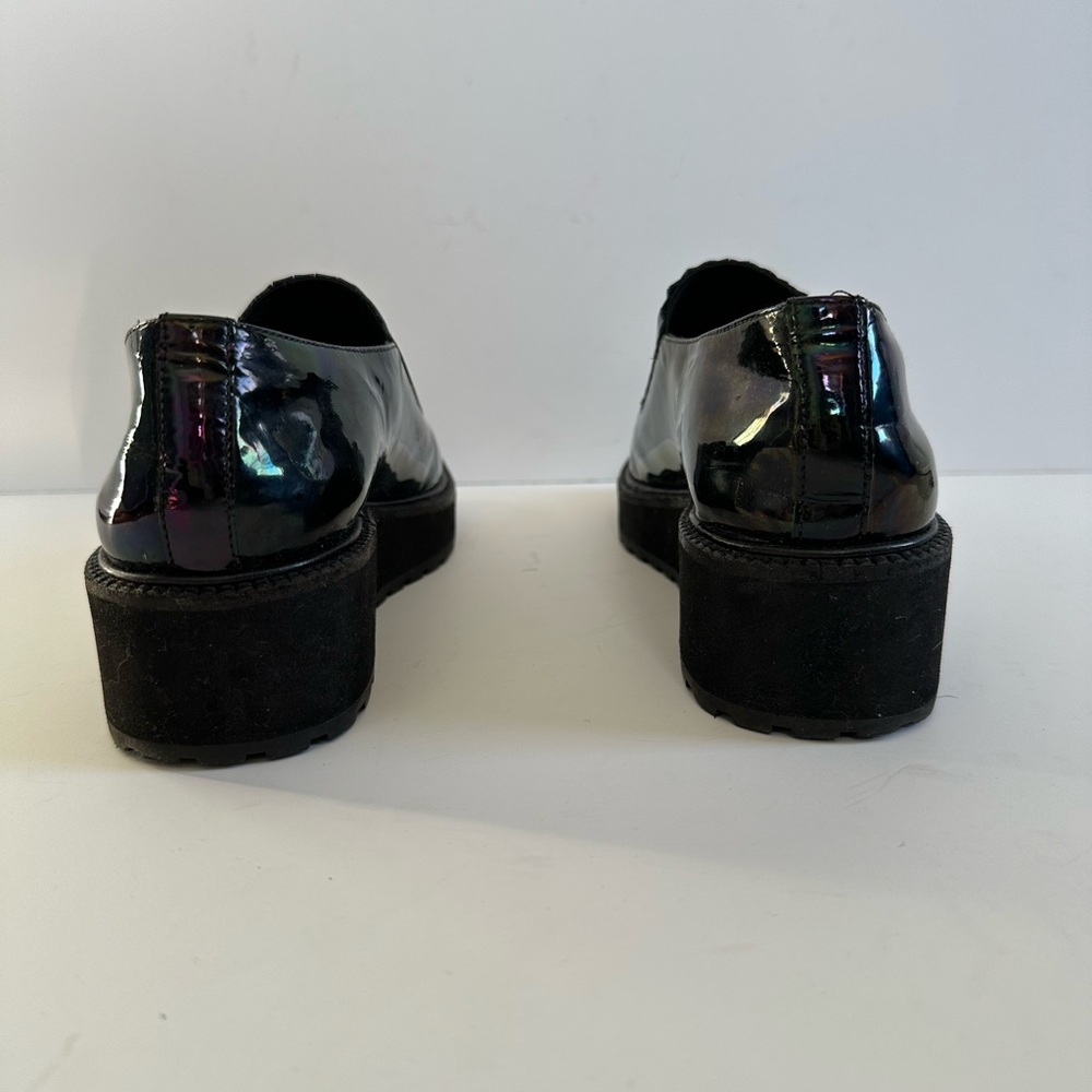 Loeffler Randall Ria Black Iridescent Leather Slip-On Loafer Sz 8 - Picture 7 of 11